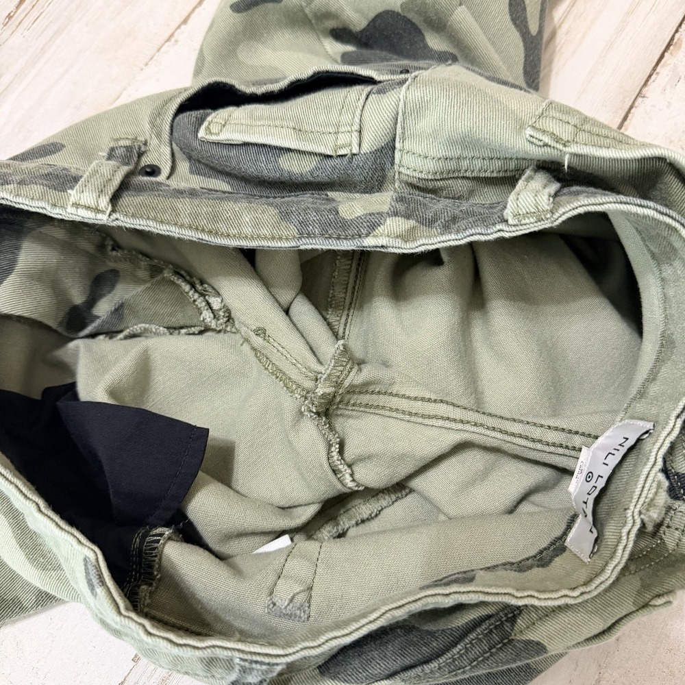 Nili Lotan Target Camo Jeans 4 Green Tapered Ankle Mid Rise 29x26 Casual Army - Picture 7 of 7